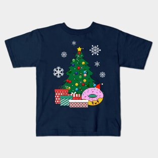 Happy Doughnut Around The Christmas Tree Kids T-Shirt